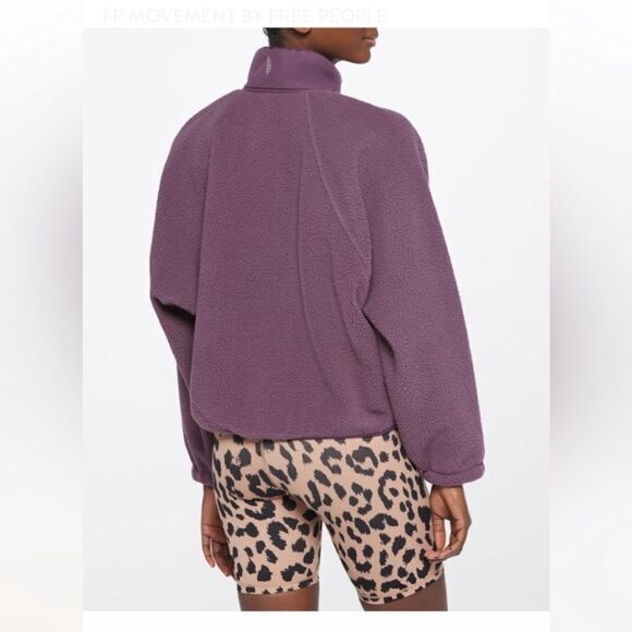 Free People Fleece Jacket Size Small NWT color purple - Picture 5 of 8